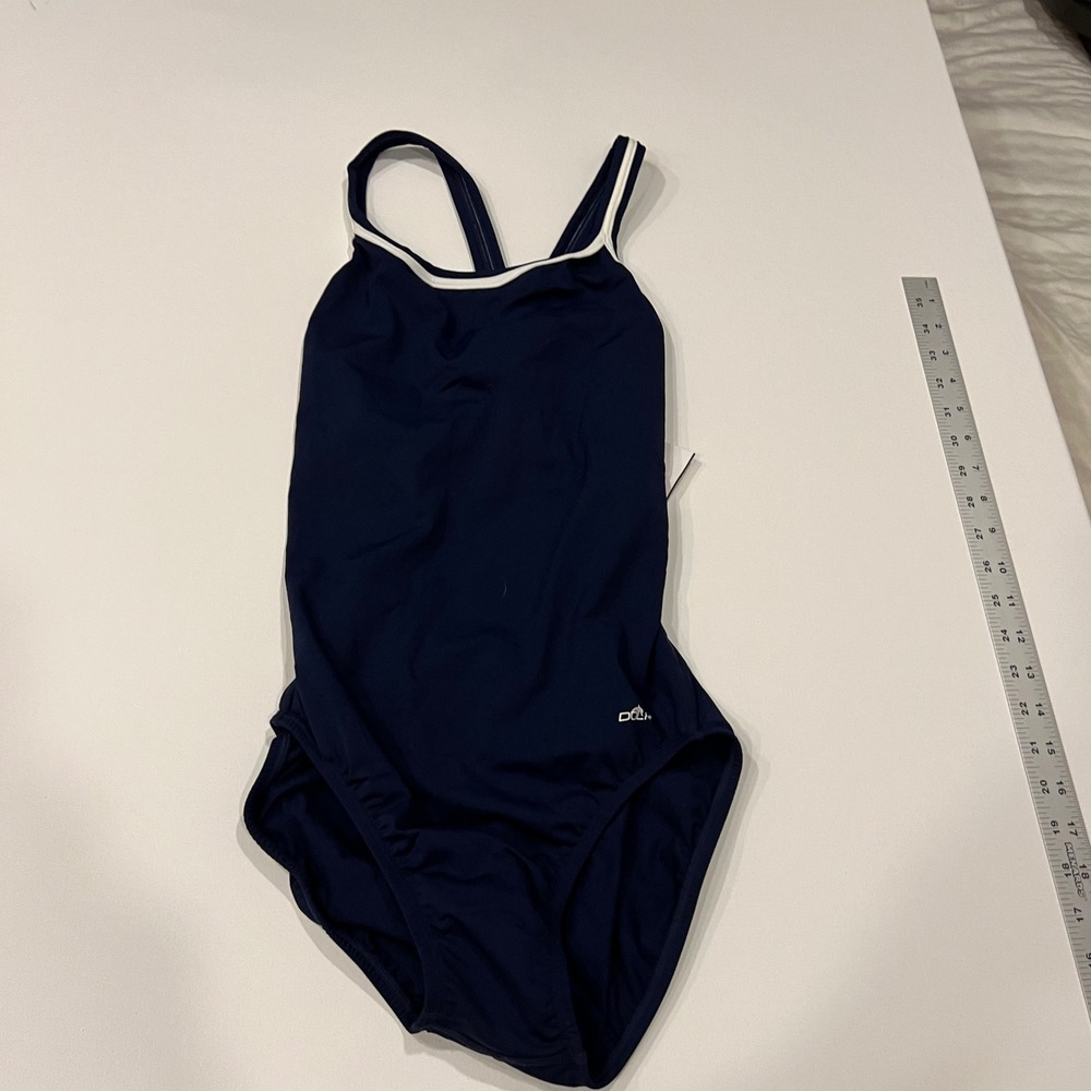 Dolfin Reliance Womens Navy‎ Blue One Piece Swimsuit Racerback 9582C Size 38 NWT